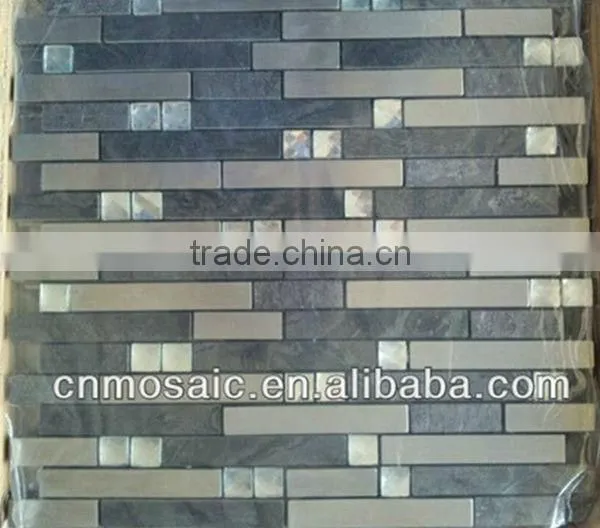 Aluminium & Diamond Glass Peel and Stick Floor Tiles