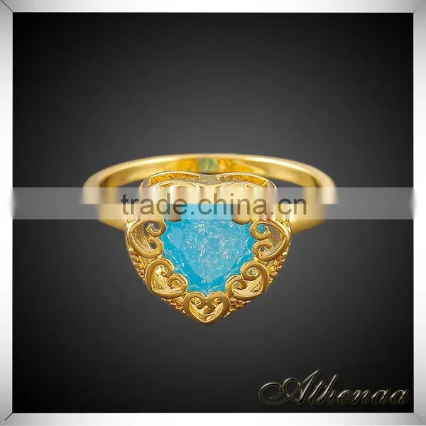 Beautiful Green Diamond Inlaid Heart Shape Single Stone Ring Designs photo-2