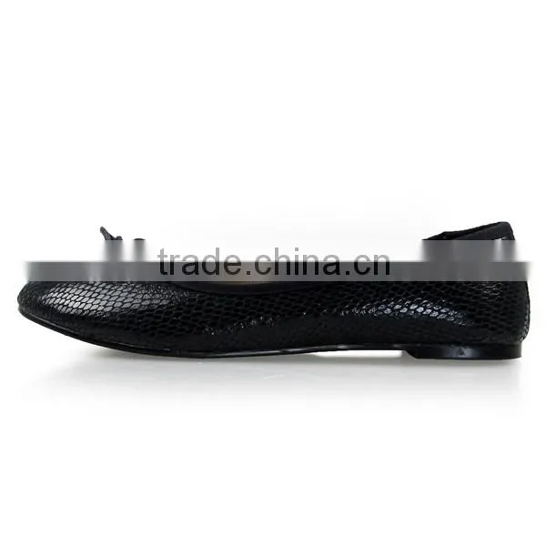 2015 Summer New Ladies Womens Snake Skin Print Flat Shoes Ballerina Ballet Flats Black Plus Size Free Shipping photo-4