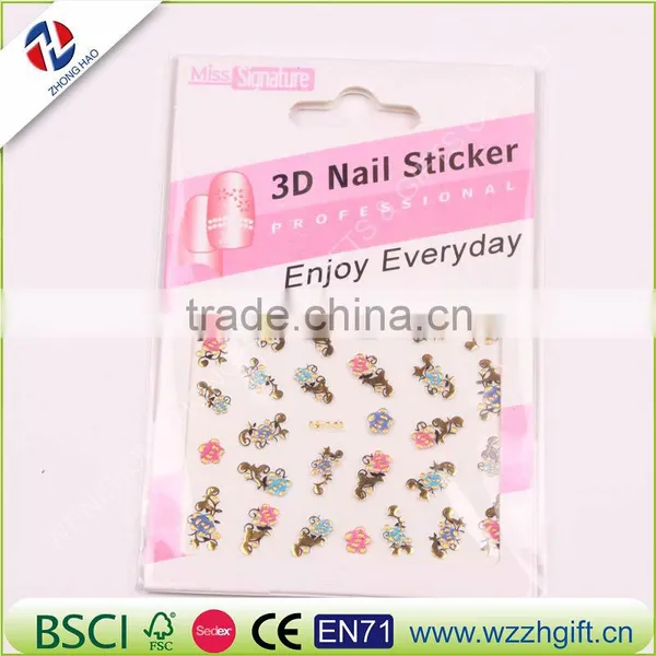 1Set Hot Gold 3D Nail Art Stickers Decals,Metallic Flowers Designs Stickers For Nails Art Decoration Tips Salon Accessory Tools photo-5