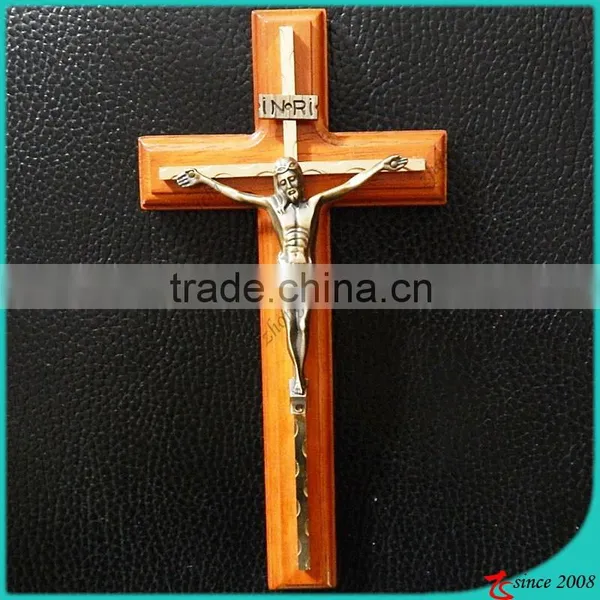 Wood Inspired Bronze Wall Cross Crucifix Jesus Christ photo-2