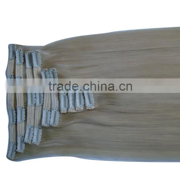 16"--24" Factory Wholesale Price Best Popular Blond Clip In Human Hair Extension photo-5
