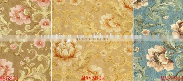 Best Selling Interior Decoration Korean Wallpaper With Big Flower photo-3