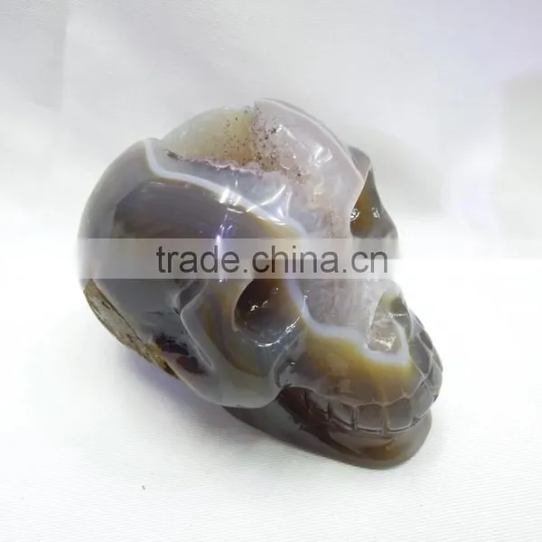 100% Natural Dream Amethyst Crystal Quartz Skull on Sale With Geode photo-4