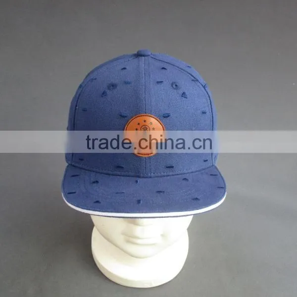 Custom High Quality 6- Panel Snapback Hat With PU Badge photo-2