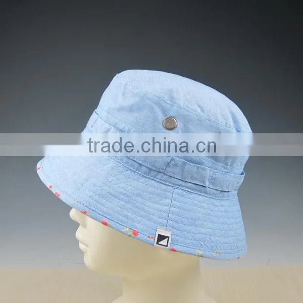 Custom Cheap Plain Kid's Bucket Hat With Woven Label photo-4