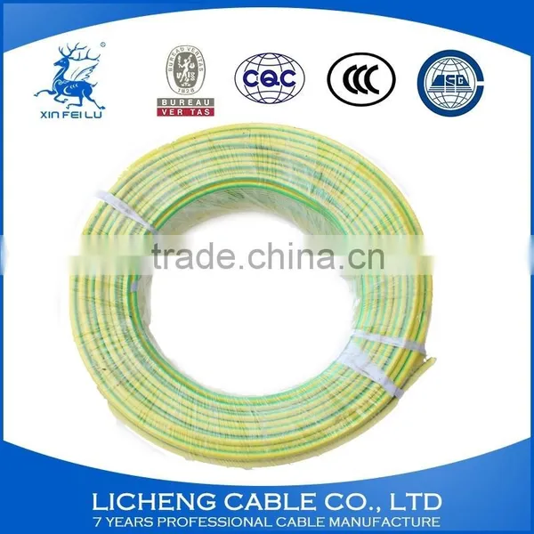 Green-yellow Earthing Wire PVC Insulated Copper Conductor Electric Cable 35mm2 photo-6