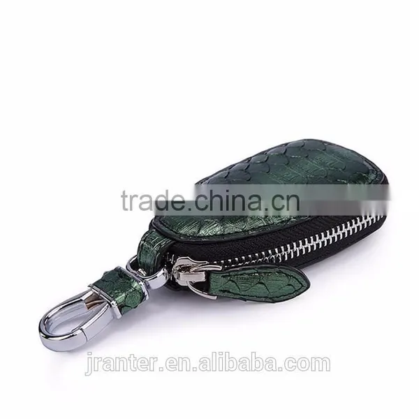 New Fashion Customized Python Snakeskin Car Key Case,zipper Key Pouch,genuine Leather Car Key Holder photo-2