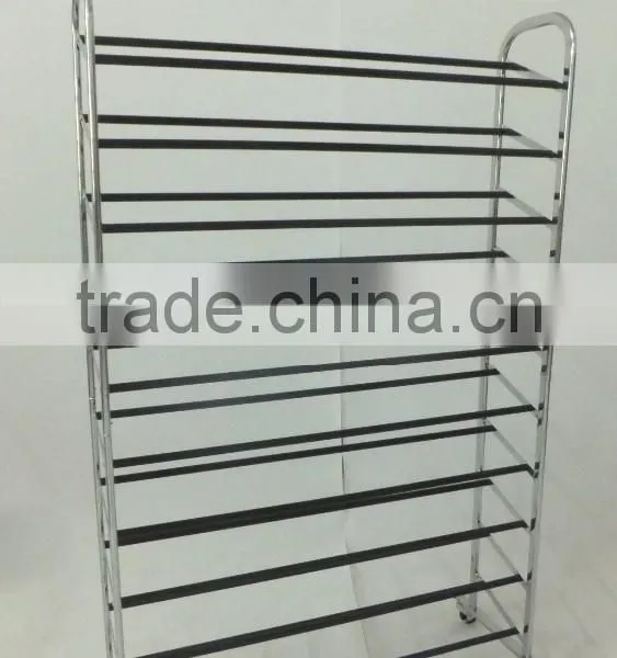Vivinature 50 Pairs Rolling Shoes Rack and Chrome Shoes Tower photo-2