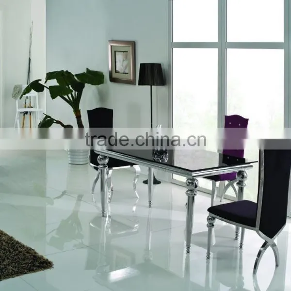 TH319 Cheap Glass Top Dining Table and Chair Sets photo-2