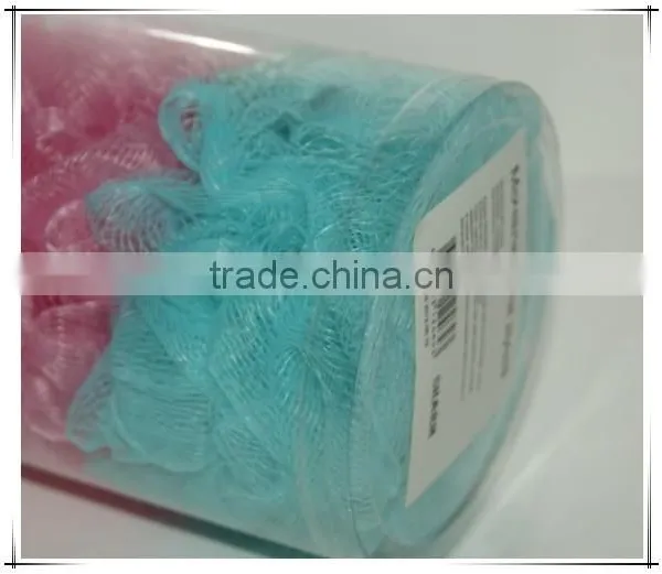 PVC Bucket PE Mesh Bath Sponge Flowers photo-2