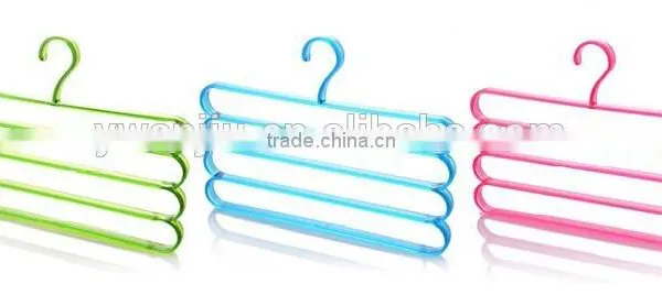 Fashion Colorful 4Layer Plastic Trousers Hanger Towel Hanger Clothes Hanger photo-5