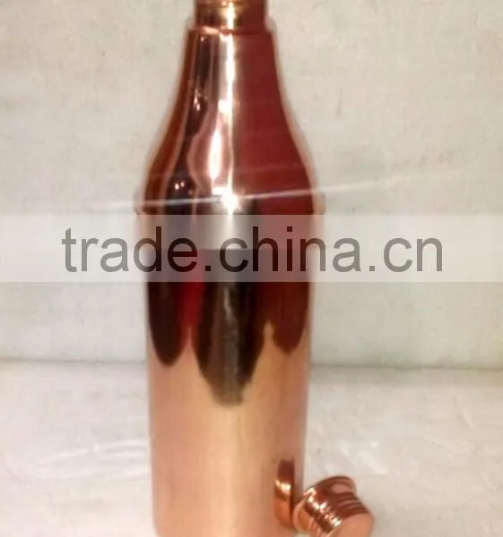 100% PURE COPPER WATER DRINKING BOTTLE , TRAVELLERS PURE COPPER DRINKING WATER BOTTLE photo-2