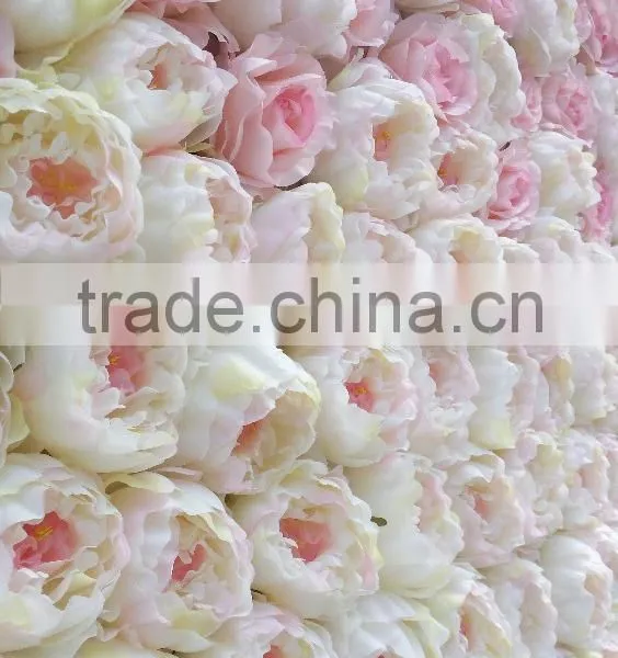 Artificial Silk Ombre Flower Wall With Wood Panel for Wedding Decoration photo-3