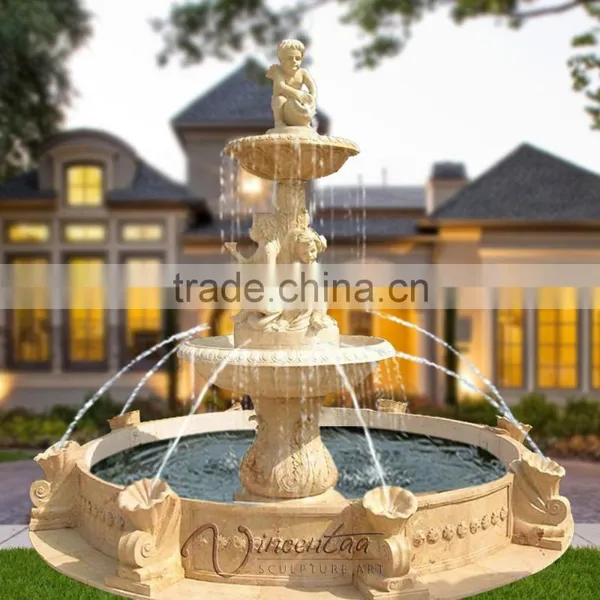 Contemporary Outdoor Sculpture Stone Carving Marble Outdoor Water Fountain photo-6