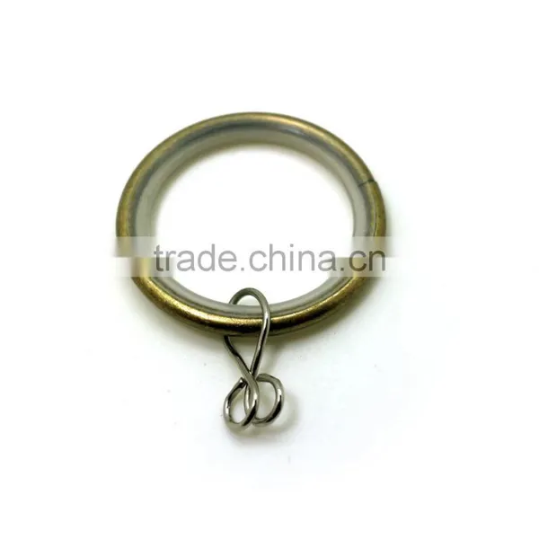 Silent Antique Brass Plated Curtain Metal Rod Ring Loose Eyelet Inside Diameter 35mm - 4 Colors photo-3
