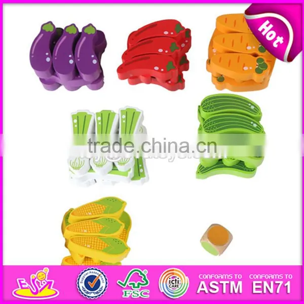New Design Cartoon Fruit Children Wooden Stacking Toys W13D078 photo-4