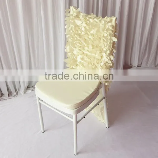 Fancy Chiavari 3D Taffeta Chair Cap/Chair Hood Purple Wafer & Cream Leaf 2 Color For Customs Choice photo-2