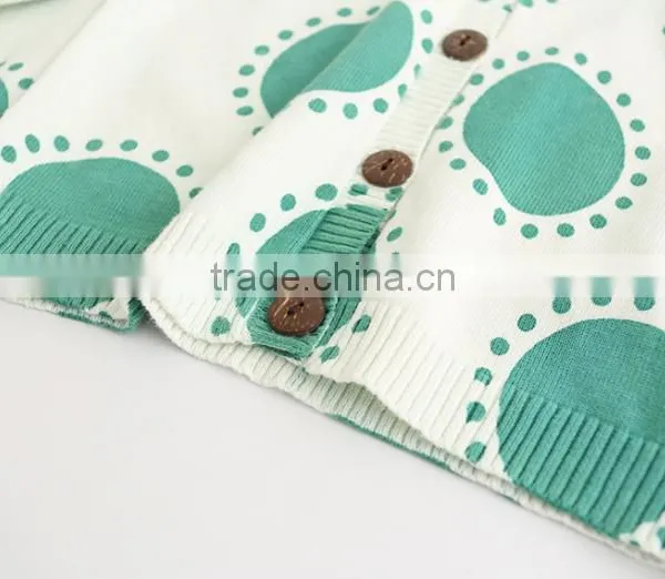 Top Quality Cotton Material Knit Kids Long Sleeve Sweater With Big Polka Dot photo-4