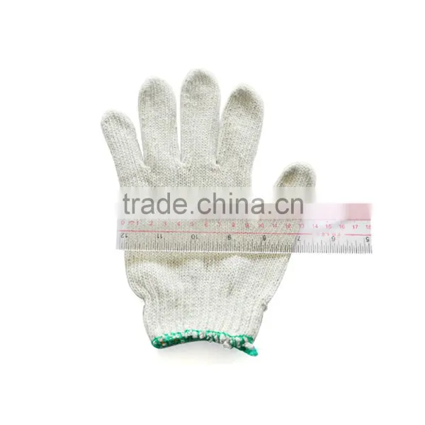 White Poly Cotton Knitted Safety Gloves photo-4