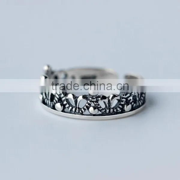 F20059N Silver Retro Crown Ring Fashion Silver Ring photo-2