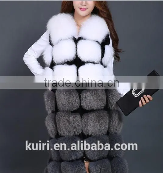 High-grade Genuine Fox Fur Vest Real Fox Fur Long Gilet Fashion Fur Winter Coat for Women photo-5