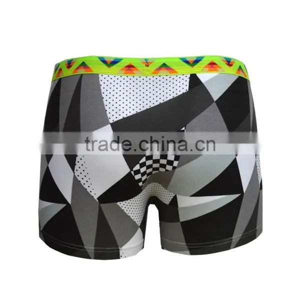 Mans Boxer Cotton Underwear Suit Checks Printed Brief With Elastic Band photo-3