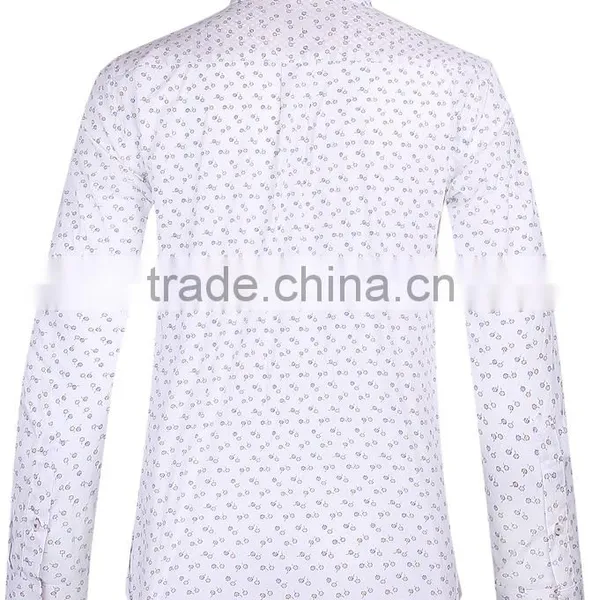 2017 Contrast Collar and Cuff Slim Fit Mens Shirt photo-3