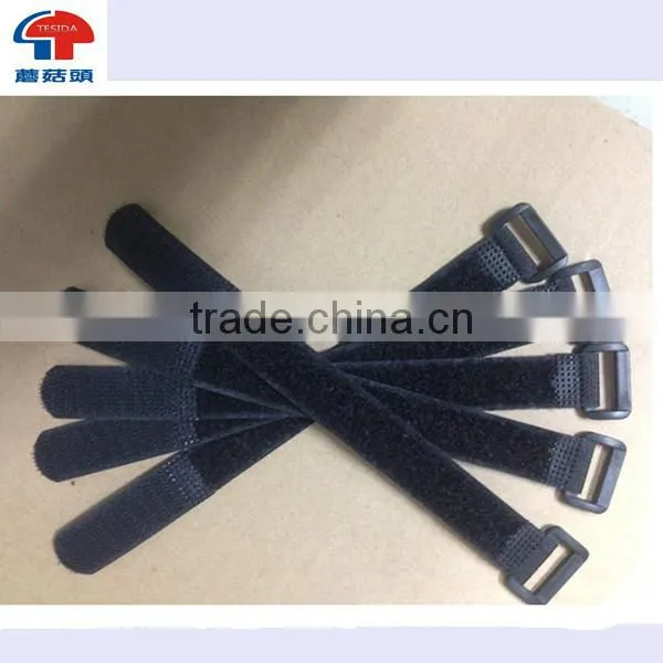 Customized Black Hook and Loop Adjustable Straps With Buckle photo-2