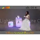Led Funny Round Plastic Bar Stools With Infrared Remote Control