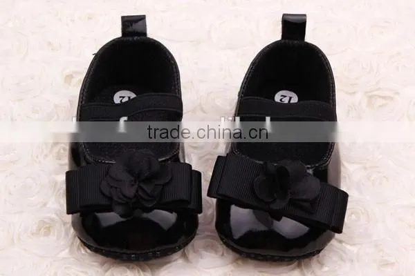 New Sweet Anti-slip Flat Flower Princess First Walkers PU Baby Newborn Shoes photo-4