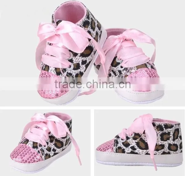 New Design Leopard Sequins Print Baby Girl Shoes photo-5