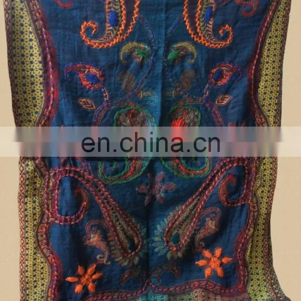 100% Wool Jamawar Shawl With Fancy Wool Embroidery photo-6
