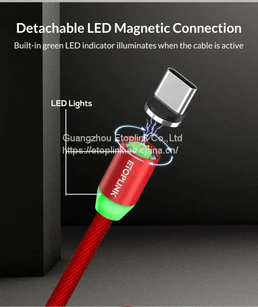 1M Magnetic Charge Cable , Micro USB Cable For IPhone XR XS Max X Magnet Charger USB Type C Cable LED Charging Wire Cord photo-4