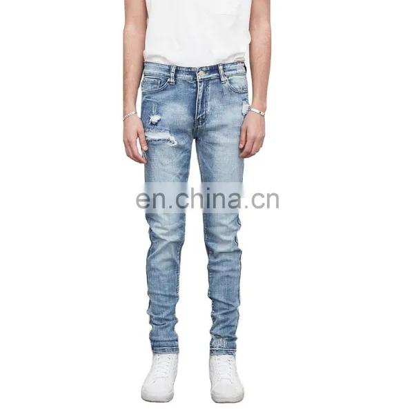 DiZNEW Destroyed Stretch Denim Jeans Rips Skinny Denim Man Jeans Pant Ripped Jeans photo-4