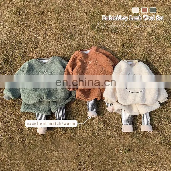 6222/Hot Sale China Manufacturer Girls Embroidery Clothing Fashion Fake Two Piece Warm Winter Sets photo-4