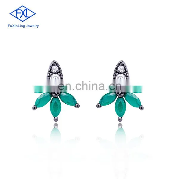 Luxury Female Zircon Green Fashion Women Earing Zircon Jewelry Sublimation Jewelry Diamond Earrings Stud