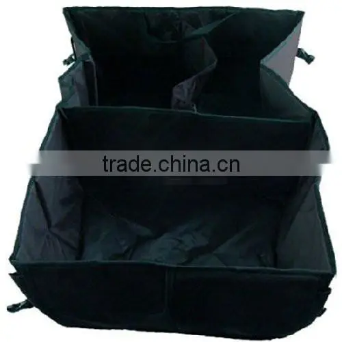 Multipurpose Cargo Trunk Storage Car Console Foldable Black Premium Quality Leakproof Heavy Duty Black Vehicle Organizer-Great F Quality Choice photo-3