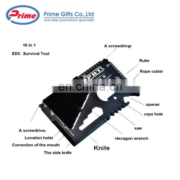 16 in 1 Multifunction EDC Survival Tool Credit Card Knife With Custom Engraved photo-5