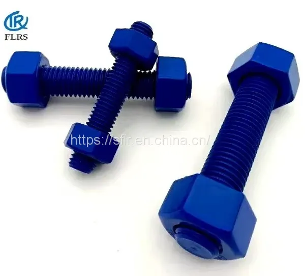 A193B7/A1942H Teflon Coating Stud Bolts With Nuts / ASME B18.31.2 Ptfe Surface Metric Double Ended Studs