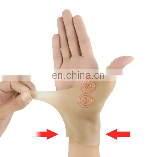 Rubber Silicone Wrist Support Brace Thumb Hole for Hand MagneticTherapy Arthritis Compress Pain Relief Gloves