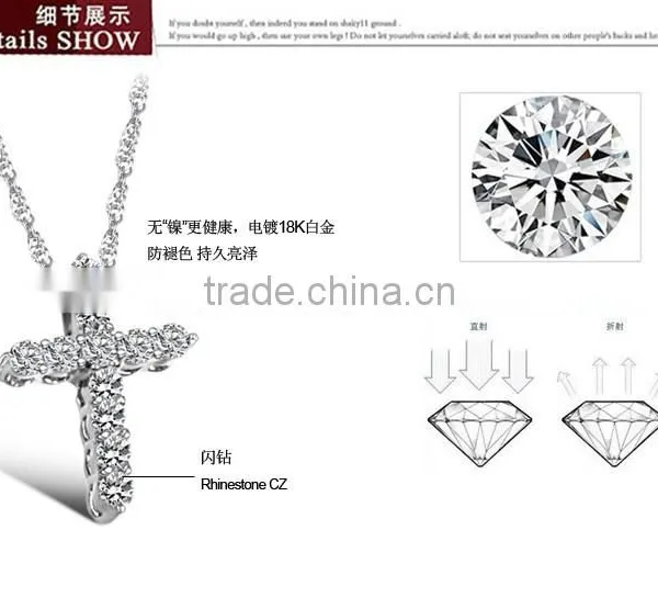 Yiwu Factory Sell Cheap 316l Stainless Sterling Steel Cross With Crystal Rhinestone Charms Pendant Allergy Free photo-3