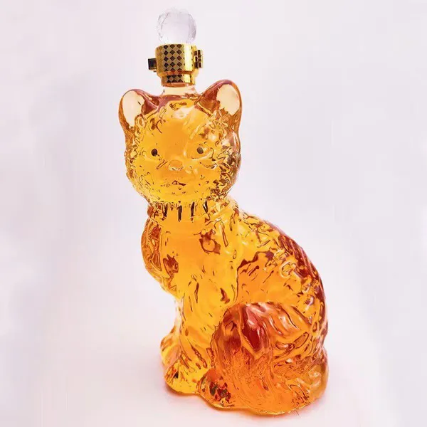 Handcrafted Blown High Borosilicate Glass Wine Bottles, Animal-shaped Glass Bottles
