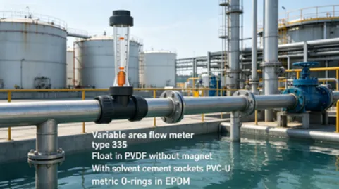 Variable Area Flow Meter Rotameter PVC PVDF Water Flow Meter for Water Treatment Pipeline Monitoring photo-5