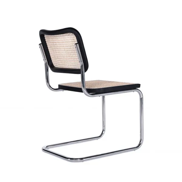Mid-Century Modern Cesca Side Chair, Marcel Breuer Replica Rattan Dining Chair With Polished Chrome Steel Frame for Commercial & Home Use photo-4