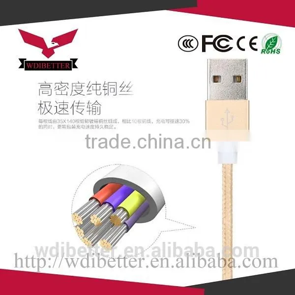 2016 New Hot Sale Braided 1M Usb Date Cable 2 In 1 Usb Cable photo-3