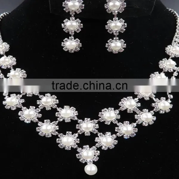 2016 Beads Jewelry Set Bridal Diamond Beads Exquisite Necklace Earring Set Supplier's Choice photo-3
