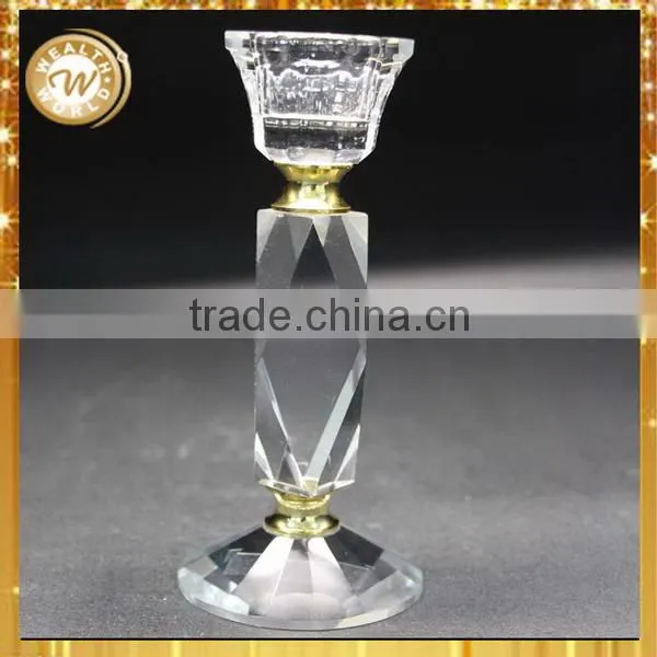 New Style Hot Sell Single Crystal Glass Candle Holder