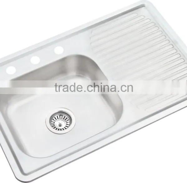 800x500mm Satin Treatment With 3 Faucet Hole Stainless Steel Sink Hot Sale for South America