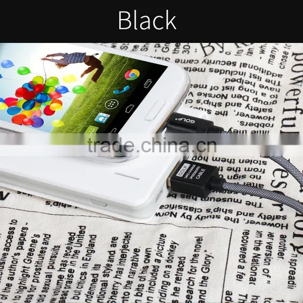 GOLF Micro Metal Silk Screen Cable for Android Mobile Phone 2.1A Durable Aluminum Charge and Data Cable for Android Device photo-3